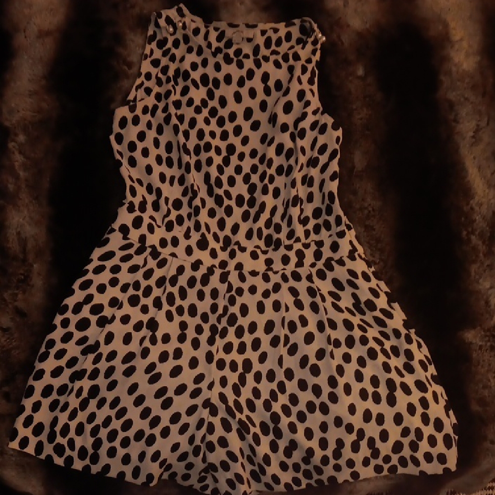 LOFT Black and White Polka Dot Romper